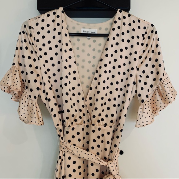 💖NWOT Gorgeous Privacy Please Solano Maxi Dress Polkadot Print XS Sash Lined💖 - Picture 3 of 14
